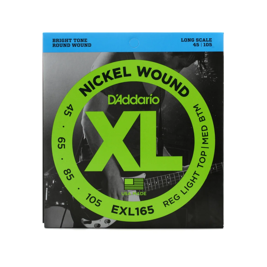 D’Addario XL nickel wound bass strings, long scale